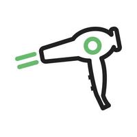 Blow Dryer Line Green and Black Icon vector