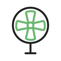 Electric Fan Line Green and Black Icon vector