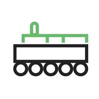 Toy Train II Line Green and Black Icon vector