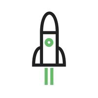 Space Rocket Line Green and Black Icon vector