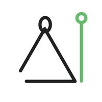 Triangle Line Green and Black Icon vector