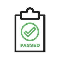 QC Passed Line Green and Black Icon vector