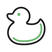 Duckling Line Green and Black Icon vector