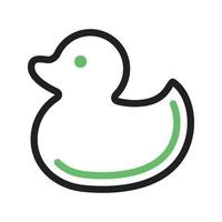 línea de patito icono verde y negro vector