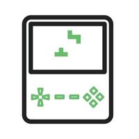 Brick Game Line Green and Black Icon vector