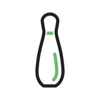 Bowling Pin Line Green and Black Icon vector