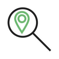 Find Location Line Green and Black Icon vector