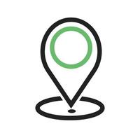 Marked Location Line Green and Black Icon vector