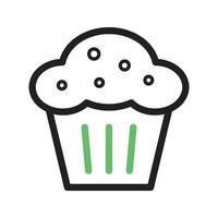 Muffin Line Green and Black Icon vector