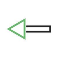 línea de flecha izquierda icono verde y negro vector