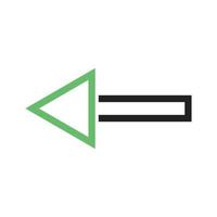Left Arrow Line Green and Black Icon vector