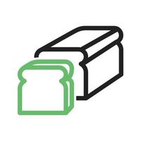 Sliced Bread Line Green and Black Icon vector