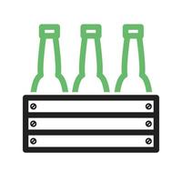 Beer Bottles Line Green and Black Icon vector