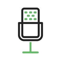 Microphone I Line Green and Black Icon vector