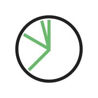Pie Chart Line Green and Black Icon vector