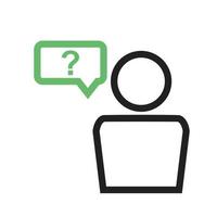 Question Line Green and Black Icon vector