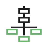 Flowchart Line Green and Black Icon vector