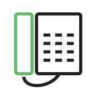 Telephone Line Green and Black Icon vector