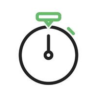 Stopwatch Line Green and Black Icon vector