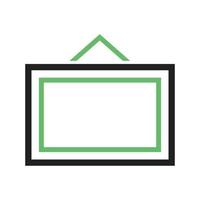 Notice Board Line Green and Black Icon vector