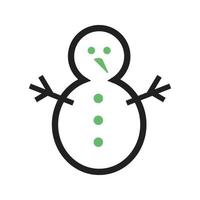 Snowman I Line Green and Black Icon vector