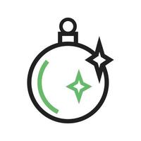 Christmas Ball Line Green and Black Icon vector