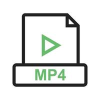 icono verde y negro de la línea mp4 vector