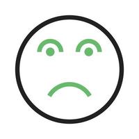 Disappointed Line Green and Black Icon vector