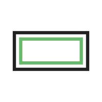 línea rectangular icono verde y negro vector