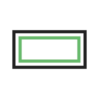Rectangle Line Green and Black Icon