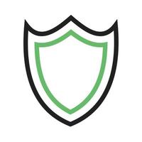 Shield I Line Green and Black Icon vector