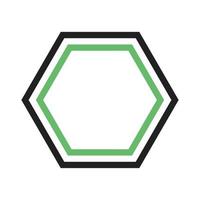 línea hexagonal icono verde y negro vector