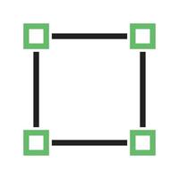 Four Nodes Line Green and Black Icon vector