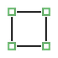 Four Nodes Line Green and Black Icon vector