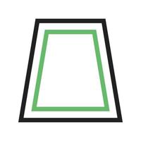 Trapezium Line Green and Black Icon vector