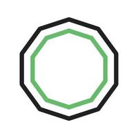 Decagon Line Green and Black Icon vector