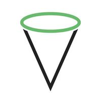 línea de cono icono verde y negro vector