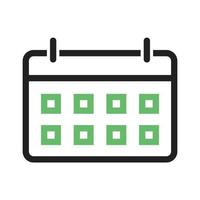 Calendar Line Green and Black Icon vector