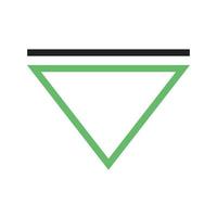 flecha abajo línea icono verde y negro vector