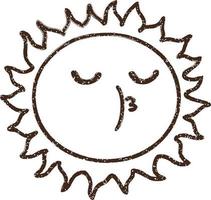 Cute Sun Charcoal Drawing vector