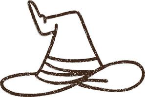 Witch Hat Charcoal Drawing vector