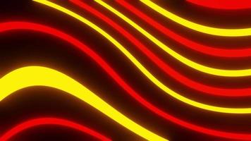 glänsande röda och gula swirl linjer konst loop bakgrund video