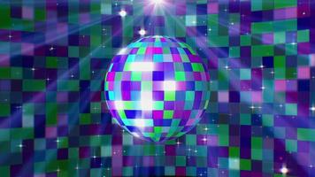 VJ-Schleife der Neon-Disco-Kugel mit Scheinwerfer video