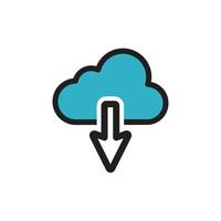 Cloud Upload Download Icon EPS 10 vector