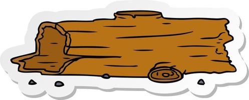 sticker cartoon doodle of a tree log vector