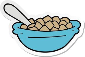 sticker of a cartoon cereal bowl vector