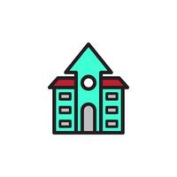 School Building Icon EPS 10 vector