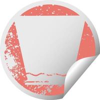 quirky distressed circular peeling sticker symbol whisky tumbler vector
