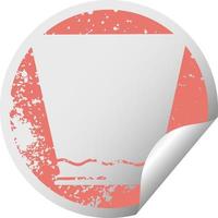 quirky distressed circular peeling sticker symbol whisky tumbler vector