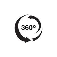 360 icono eps 10 vector